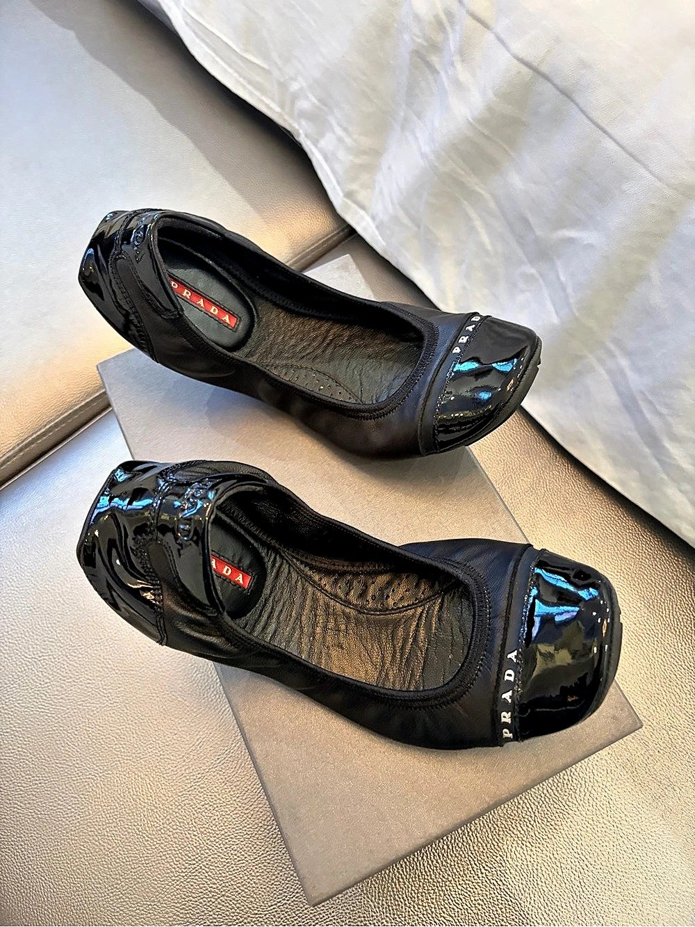 Prada Dancer Patent Leather Ballet Flats US 7.5